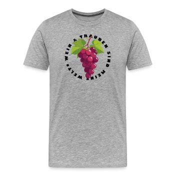 Grappes de raisin - T-shirt bio Premium Homme - gris chiné - Devant - Damien (186cm)