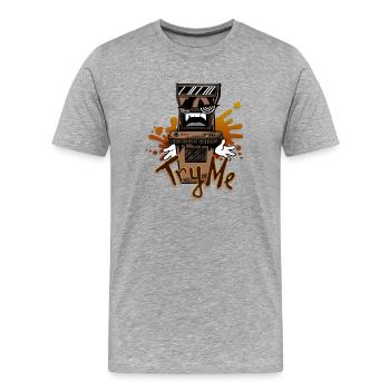 Probier's mit mir - Männer Premium Bio T-Shirt - Grau meliert - Vorne - Damien (186cm)