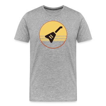 E-Gitarre - Gitarre Rock Musik Gitarrist Retro - Männer Premium Bio T-Shirt - Grau meliert - Vorne - Damien (186cm)