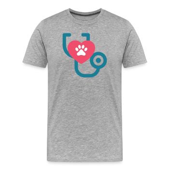 Tierarzt - Tierarzt Tierliebe Hund Katze - Männer Premium Bio T-Shirt - Grau meliert - Vorne - Damien (186cm)
