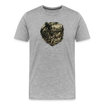 J’adore la nature sauvage du VTT Pain - T-shirt bio Premium Homme - gris chiné - Devant - Damien (186cm)