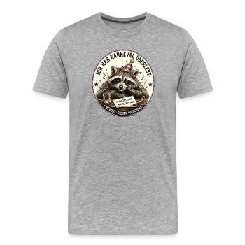 Waschbär Karneval Überlebt - Männer Premium Bio T-Shirt - Grau meliert - Vorne - Damien (186cm)