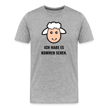 Ich habe es kommen sehen. - Männer Premium Bio T-Shirt - Grau meliert - Vorne - Damien (186cm)