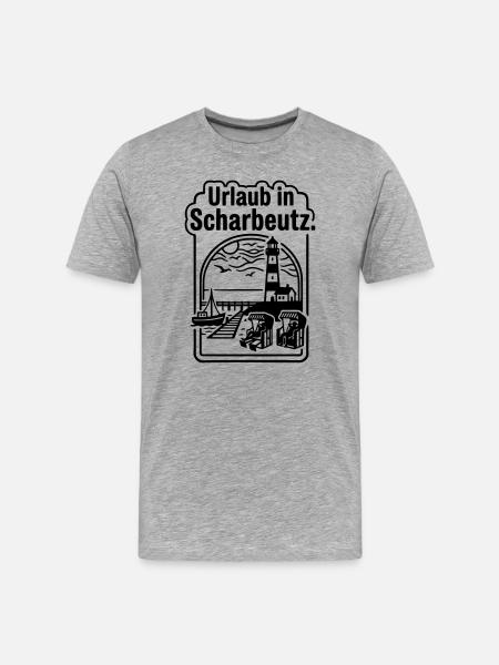 Scharbeutz Urlaub - Männer Premium Bio T-Shirt - Grau meliert