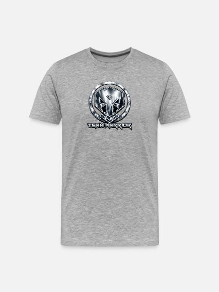 Team Warrior Metal Emblem - Men's Premium Organic T-Shirt - heather grey
