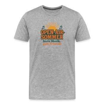 Open-Air-Sommer: Gute Freunde - Männer Premium Bio T-Shirt - Grau meliert - Vorne - Damien (186cm)