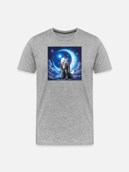 Lunar Knight Wolf - Men's Premium Organic T-Shirt - heather grey