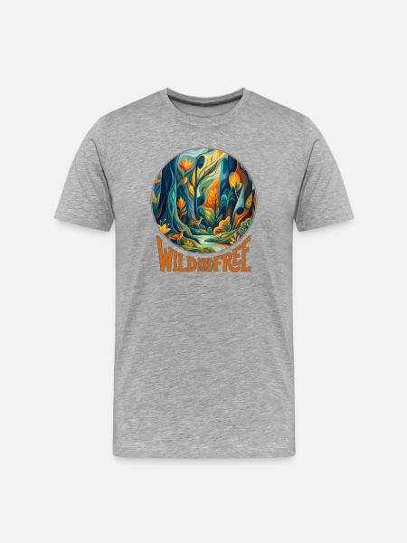 Wild Kind Free - Forest Circle - Men's Premium Organic T-Shirt - heather grey