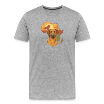 Rhodesian Ridgeback  - Männer Premium Bio T-Shirt - Grau meliert - Vorne - Damien (186cm)