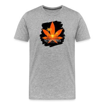 Kush Vibes | Sailorsyarn par Cap ́nKush - T-shirt bio Premium Homme - gris chiné - Devant - Damien (186cm)