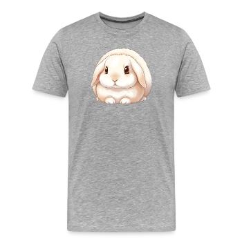 Kaninchen  - Männer Premium Bio T-Shirt - Grau meliert - Vorne - Damien (186cm)