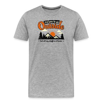 Toutes mes affaires sont à la maison - T-shirt bio Premium Homme - gris chiné - Devant - Damien (186cm)