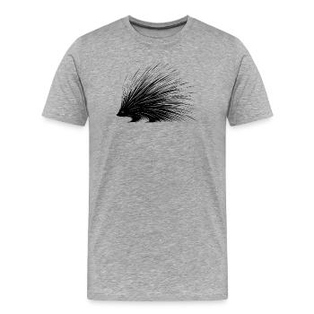 porc-épic - T-shirt bio Premium Homme - gris chiné - Devant - Damien (186cm)