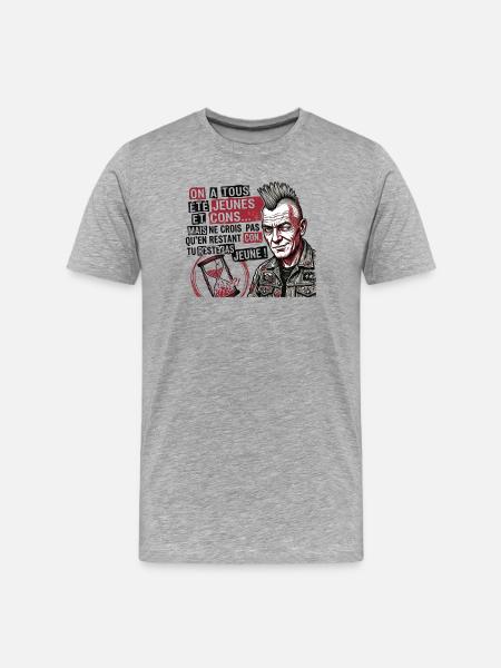 rester jeunes et cons - T-shirt bio Premium Homme - gris chiné