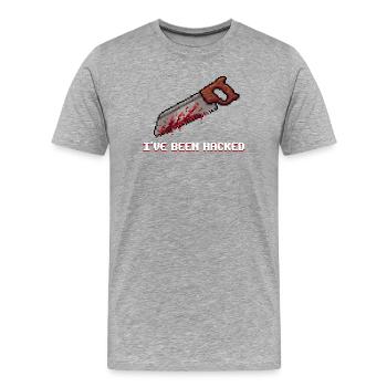 Ich wurde gehackt (Lustiger Amputierter) - Männer Premium Bio T-Shirt - Grau meliert - Vorne - Damien (186cm)