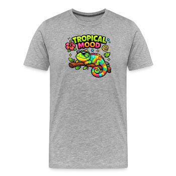 Tropical Moodkameleon - T-shirt bio Premium Homme - gris chiné - Devant - Damien (186cm)
