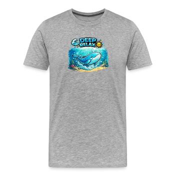 Deep Relax Wale Unterwasser Spaß - Männer Premium Bio T-Shirt - Grau meliert - Vorne - Damien (186cm)