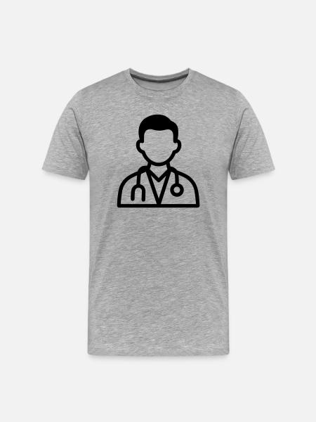 Arzt - Männer Premium Bio T-Shirt - Grau meliert