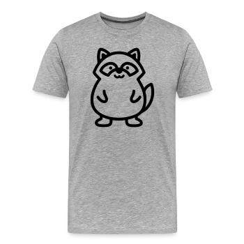 Waschbär - Männer Premium Bio T-Shirt - Grau meliert - Vorne - Damien (186cm)