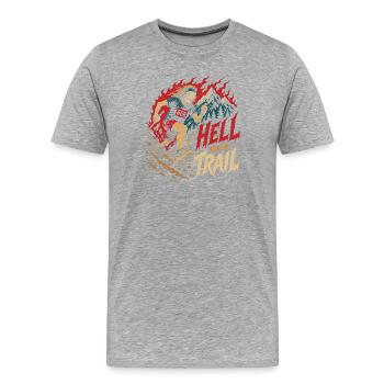 Course sur sentier - Un sacré sentier - T-shirt bio Premium Homme - gris chiné - Devant - Damien (186cm)