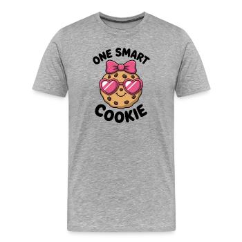 Un Cookie Intelligent - Cookie Intelligent avec des Lunettes - T-shirt bio Premium Homme - gris chiné - Devant - Damien (186cm)