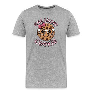 Un Cookie Intelligent - Cookie Intelligent avec des Lunettes - T-shirt bio Premium Homme - gris chiné - Devant - Damien (186cm)