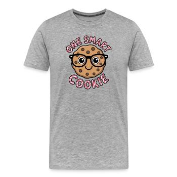 Un Cookie Intelligent - Cookie Intelligent avec des Lunettes - T-shirt bio Premium Homme - gris chiné - Devant - Damien (186cm)