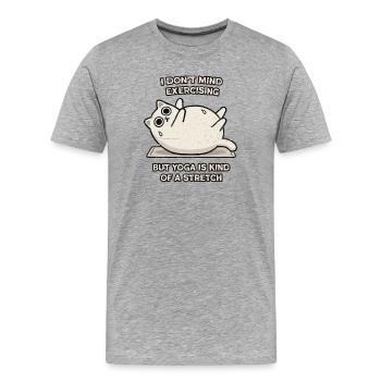 Mème d’étirements de yoga pour chats - T-shirt bio Premium Homme - gris chiné - Devant - Damien (186cm)