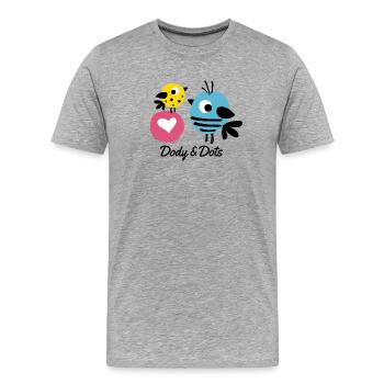 Dody und Dots- Mycolourdots - Männer Premium Bio T-Shirt - Grau meliert - Vorne - Damien (186cm)