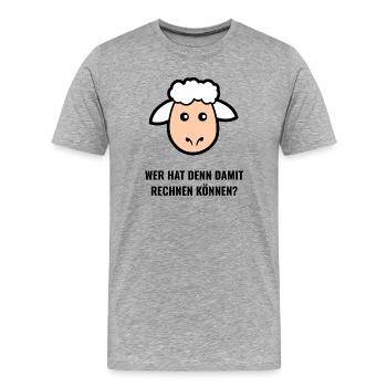 Wer Hat Denn Damit Rechnen Können? - Männer Premium Bio T-Shirt - Grau meliert - Vorne - Damien (186cm)