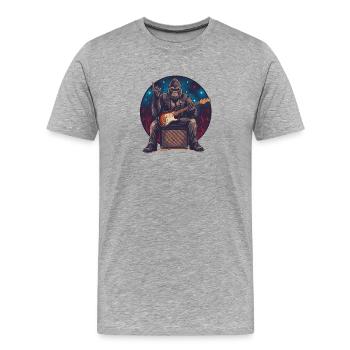 Metal Gorilla Guitare électrique Scène Rock Musi - T-shirt bio Premium Homme - gris chiné - Devant - Damien (186cm)
