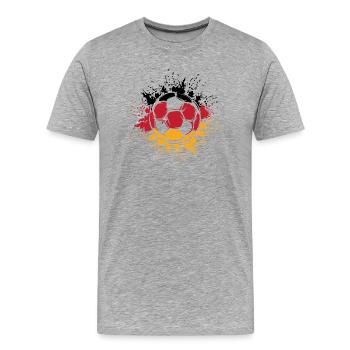 Explo_Ball_Nations - T-shirt bio Premium Homme - gris chiné - Devant - Damien (186cm)