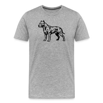 staff Staffordshire - T-shirt bio Premium Homme - gris chiné - Devant - Damien (186cm)