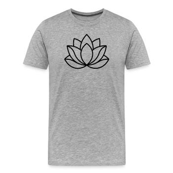 Lotusblume - Männer Premium Bio T-Shirt - Grau meliert - Vorne - Damien (186cm)