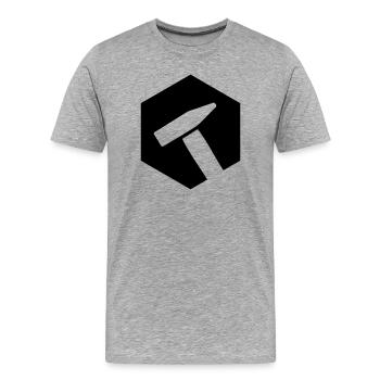 Boulon hexagonal marteau à tournevis - T-shirt bio Premium Homme - gris chiné - Devant - Damien (186cm)