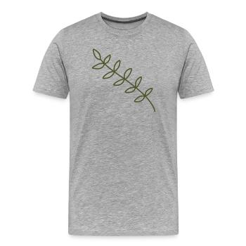 Diagonale Olivenranke - Männer Premium Bio T-Shirt - Grau meliert - Vorne - Damien (186cm)