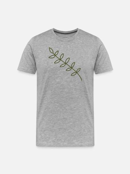Diagonal Olive Vine - Men's Premium Organic T-Shirt - heather grey