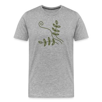 Art en ligne Olive Vine - T-shirt bio Premium Homme - gris chiné - Devant - Damien (186cm)