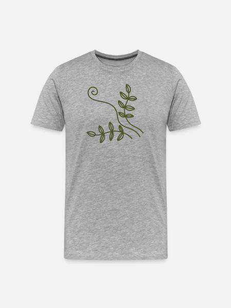 Olive Vine Line Art - Men's Premium Organic T-Shirt - heather grey