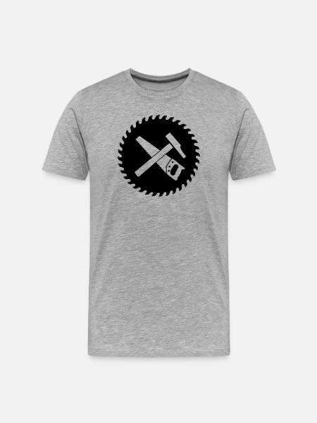Carpenter Saw Blade Tool Logo - Men's Premium Organic T-Shirt - heather grey