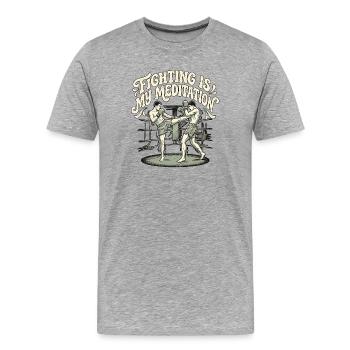 Kampfkunst Meditation - Männer Premium Bio T-Shirt - Grau meliert - Vorne - Damien (186cm)