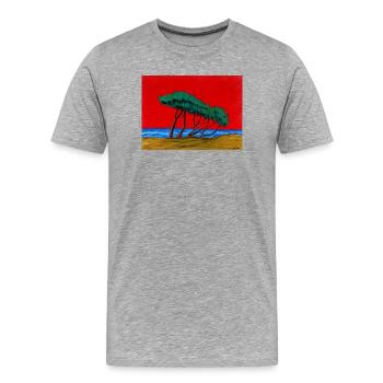 Pins solitaires - T-shirt bio Premium Homme - gris chiné - Devant - Damien (186cm)