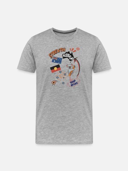 Strewth Australia Drop Bears - Real Now - Men's Premium Organic T-Shirt - heather grey