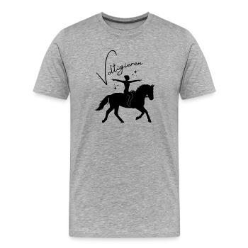 Siège de base pour le saut – Tenue sportive pour sauteurs - T-shirt bio Premium Homme - gris chiné - Devant - Damien (186cm)