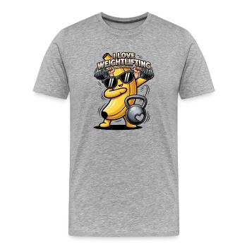 Banane Musculation Pop Fun - T-shirt bio Premium Homme - gris chiné - Devant - Damien (186cm)