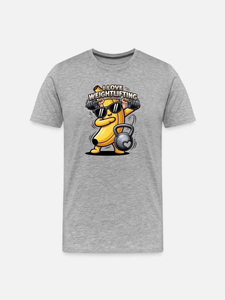 Banane Musculation Pop Fun - T-shirt bio Premium Homme - gris chiné