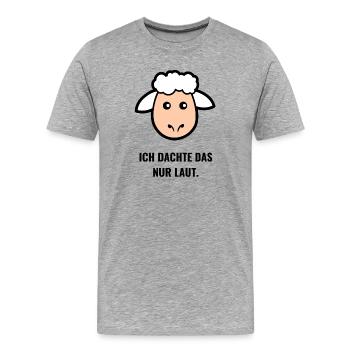 Ich dachte das nur laut. - Männer Premium Bio T-Shirt - Grau meliert - Vorne - Damien (186cm)