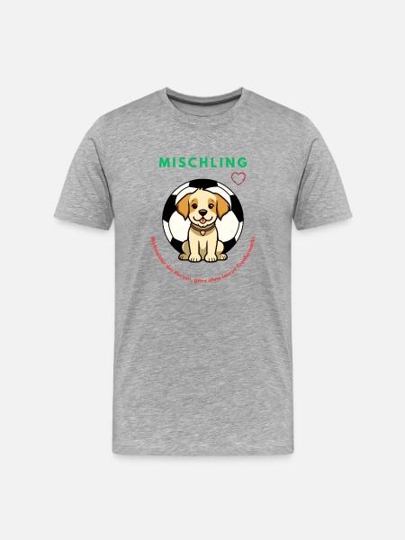 Mischling Design 2 - Männer Premium Bio T-Shirt - Grau meliert