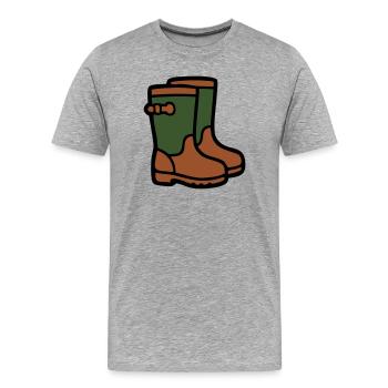 Gummistiefel Gartenarbeit Matschwetter Regen - Männer Premium Bio T-Shirt - Grau meliert - Vorne - Damien (186cm)