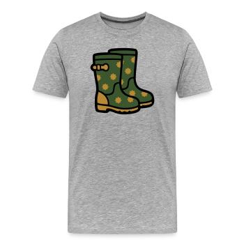 Gummistiefel Gartenarbeit Matschwetter Regen - Männer Premium Bio T-Shirt - Grau meliert - Vorne - Damien (186cm)